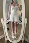 I was hesitant to order this because it had zero reviews but I'm so glad I did because this dress is beautiful! I ordered it for my wedding reception and it's exactly what I wanted. I ordered a size down from my usual size and it fit perfectly. - Autumn S.