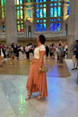 I wore this on my trip this summer to Barcelona. It does wrinkle easily, but the cut and color are beautiful. - Madison H.