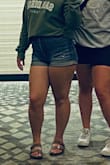I originally got these shorts for a vacation, but they've become one of my summer favorites. They don't ride up a ton and feel like an appropriate length. Great tummy coverage! I honestly like these a lot better than any American Eagle or Old Navy jean shorts I've gotten. - Annika E.