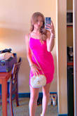 Bought for a rehearsal dinner for wedding in VA beach. Dress runs small. I'm normally an XS, but couldn't zip it. Small fit perfectly! Loved the asymmetrical neckline. Very flattering. Had lots of compliments on the dress and color. Will wear again and again. Super comfortable. - Mary L.