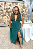 At first I was skeptical about this dress because the model body type is different from mine. Not only that I have a thicker body frame but A cup breast size so for my things fit differently. I had contemplated to stuff my boobs but decided not to after I pinned the straps in so the top wouldn't be loose and my tits wouldn't shift and expose. The dress revealed itself to be nothing short of "STUNNIN".
I received so many compliments on the dress and how flattering it was on me.
FYI I bought nude sticky adhesive push up bra for this dress. - Fallon B.