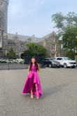 It's pretty..  long and slightly small on the waist.. I had it shortened and pressed.. I'm 5 feet tall so I always have to shorten all my dresses! I got a lot of compliments on this dress through out the night! I def recommend it if your looking for a classy dress to wear to a formal event! - Liya G.