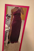 I bought this for a winter wedding and it is absolutely perfect! the material is soft and flowy and the silhouette of the dress is so pretty and flattering. I unfortunately will have to get it hemmed (as expected) but otherwise it's perfect. - Kiara C.