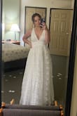 I ordered this dress for my wedding! We planned something fast and I'm also 20 weeks pregnant so I needed something that wasn't super tight/restricting. I ordered a small and a medium and the small was perfect. I got so many compliments and wouldn't have changed anything. - Gracie V.