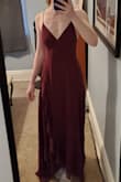 I got this dress for a wedding in early fall. The fit was just about perfect, and I'm in love with the color!!
The fabric hangs beautifully and the skirt flows and waves around when you walk or twirl, it's a dream. I feel so elegant in this dress, and it's WAY more comfy than I would have thought!
I usually get frustrated with tie-up-backs like this one, but I could get it tied and set my myself without any help. Honestly, I'd recommend it for that alone! - Katie C.