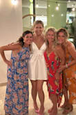 Fun, flirty wedding reception dress. A little short but the bottom puffs out a bit so can't tell that much just adds a little structure. - Lisa F.