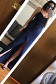 I love this dress! I am wearing it to a formal masquerade wedding. I have a large bust and it's often difficult to find dresses that aren't too busty, but I can wear this without a bra and adjust the dress according to the cleavage I want, it's a modest amount of cleavage and looks great. It's very comfortable and the fit is super flattering. - Megan K.