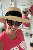 Heavy enough that the wind won't blow it off and looks fabulous! Very well made and it won't lose its shape! - Mary A.