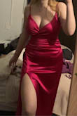 I absolutely love the dress the colour is a bit darker in person but I still absolutely love it. I've yet to actually wear it but I have noticed the seams on the top keep flipping over which hopefully will be fixable with ironing it or I'll just have to use some body tape to keep it from flipping over. I can't wait to wear it in a few weeks :) - Georgia L.