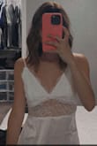 I ordered this for getting ready for my wedding in September and I can't wait to wear it! I ordered a small just to be safe and I'm glad I did! It has space to move and breathe. The lace is pretty and the length feels good! I will pair it with a robe just for extra precaution on my wedding day. - Kelsey S.