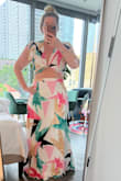 Great material, easy to style top several ways, skirt is lined. Very flattering runs a bit large, comfortable ad easy outfit! - Tenille S.