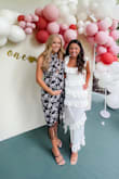 I was 17 weeks pregnant when I wore this dress. I probably still could have a done a small but went with a medium to account for the bump. It is the most beautiful dress and was perfect for a bridal brunch. I got the most compliments! Buy this dress!! - Kristin S.