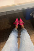 These are so cute! The bow is floppy and whimsical and could not be more Barbie vibes! They were typical mules and comfortable for the work day! - Mikaela M.