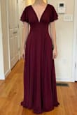 Length was perfect with heels, but I felt there was too much draping fabric around the hips. The boob area looked way better with a bra because of the thin fabric, but unless you have a special bra for this dress you're out of luck. - Bridget B.