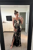 Can't wait to wear this silky floral dress to my friend's wedding! The fit is good and I can get away with no bra because of the fabric/style. I love this! - Stephanie B.