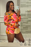 I LOVE this romper! I received a lot of compliments on it! 
But word to the wise for my ladies with some extra junk in the trunk... order a size up or your cheeks will be doing a peek a boo. (Which mine did but I was in Vegas so who cares.) - Michelle G.