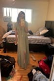 Ordered this for a wedding a few weeks ago and got so many compliments I'm wearing it to another this week! Definitely long, it was barely right with heels and a little loose at the waist - Gabrielle R.
