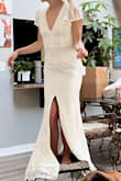 This dress was true to size, looked cute on but wasn't what I was going for so I returned. - Maisie T.