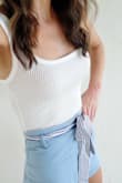 This stretchy, yet form-fitting shirt is a nice staple to any wardrobe. The square neck makes this top a little more interesting and unique. - K. E.