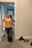 Just don't love the fit. Hangs weird and is boxy, not much shape. I'd return it if it wasn't final sale. But it was only $11 so it'll be a perfectly fine around-the-house shirt so I'm not terribly upset. The good thing is the back fits in a way that my bra strap was hidden, so I liked that. The color is different than expected too. More peachy than yellow but I actually like the color so that's not a big issue. - Kasi H.