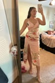 I absolutely love this dress! It fits very nicely and the material is better than what I was expecting! Very durable. I bought it for my Aunt's wedding & the dress code was "cocktail attire" I received so many compliments! It emphasizes all the right parts of your body. The hip and waist size I selected above isn't accurate because I'm actually unsure. - Isabella F.