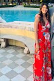 The fabric is very nice and elegant. Even though im always an XS i felt the dress was a bit loose on the top part. Additionally, the ribbon it has, untights easily and does not stay in place. I felt the dress made my shape enlarged a bit because it is not as tight and I felt it did not make me a good figure/shape compared to other Lulus dresses. I felt it made me a wide figure that made me think it is nice for pregnant women as it is loose.
Also, it is long for my height so with high heels it is perfect but with medium or short heels the dress ends up being too long - Brenda G.