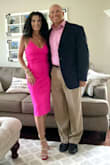 Love, love, love this dress. I bought it in vibrant blue to wear to a fall  wedding and loved it so much I bought it again in hot pink for a summer garden wedding.  I'm 57 and wanted something that was fun, super comfortable and not too revealing. The dress material is thick.  Fell just below my knees because I'm 5'2". Got SOOOOOOOO many compliments on it . - Janice R.