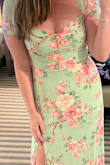 Loved the fit and flare on this one, the slit is just enough to feel a bit sexy but with the flowers and fitted top I felt very proper. Got lots of compliments. - Marissa L.