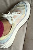 Luvs it! Got lots of compliments on lulus sneakers! I like that they're a bigger wider sneaker because I'm a bigger girl and don't like if my feet look small. I even wore them with a summer dress to work. Very comfy sturdy sneaks. - Patricia F.