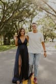 Love how the dress fits! Its beautiful and elegant, I bought it for a formal wedding and first tried it on when I was 3 months pregnant. At 5 months pregnant it still fits great since it has room for a belly :) Love this dress! - Michelle D.
