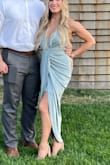 Wore this to a summer wedding 5 months post partum and it was so comfortable and flattering! I received a lot of compliments. It was a very hot day and the material never felt too heavy or hot. the XXS was sold out so I got the XS and it didn't feel too big or too long, although I do think the XXS would have been better for length for me (I'm 5'0) - Courtney S.
