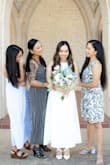 I bought this dress for my marriage photography. My body type is that I am short and I am a chest girl. The dress runs a bit tight but not too bad. The quality is good. I consider it a budget friendly wedding dress. - Juthamanee S.