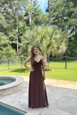 So cute, true to size, and is as pictured.  The dress is perfect for an Aggie wedding.  The burgundy color is close to a maroon!  Pairs nice with black heels. - Carly V.