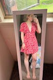 I bought this for a cocktail hour the night before a wedding. It was the perfect sundress casual but still dressy look! It fits amazing, I am relatively small chested but I don't know if I'd recommend this to anyone with a larger chest. The V is pretty deep so it's hard to wear any kind of supportive bra that doesn't show with it.

But overall such a great fit, super comfortable, and such a cute dress! - Valerie C.