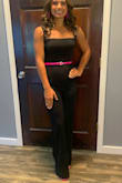 Used this for a pageant photo shoot and it worked out beautifully. Wore 3 1/2 inch heels so didn't need to have the length hemmed. Added a cute belt to break up the top and bottom to compliment the heels and earrings but didn't need to. Looks great all on its own. - Megan S.