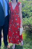 Loved it!!! Needs stickey bra, but otherwise had no issues and loved this dress!!! - Claire D.