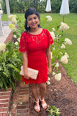 I wore this dress to a friend's wedding and I have gotten compliments from everyone!!! I did feel that I stood out at the wedding as I was the only one wearing a bright red dress &may be more than the bride herself! = JK. But seriously, it fit perfectly and was very comfortable to wear all evening! - Samia S.
