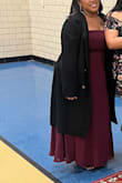 I love the way it fit around my waist area and chest perfectly, especially since I'm always insecure about those areas when it comes to fitting right. It's worth the purchase 100%, so much so I would get it in another color for another occasion. I bought an XL and it was just right! - Isabel V.
