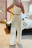 This dress fits me like a glove. The pants were really long so I had to get them hemmed, but other than that it fits great and very flattering for small waited, bigger-hipped gals. - Jacqueline W.