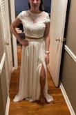 I wanted to love this dress so badly! The top was a little big and the sleeves were attached to the trunk in a weird way that didn't fit well. The bottom was a little small, but really good quality and would have been comfortable if it fit. - Caitlin N.