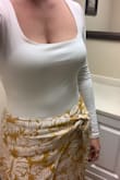 Great bodysuit! I love that the body of it is double-lined so it's not see-through at all but it's not so thick that I get too warm. The sleeves are long enough, the fabric is super soft and it fits true to size. - Lola C.