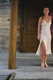 I ordered this dress for my long-awaited honeymoon in the Maldives. I received so many compliments in it and felt absolutely beautiful. It fits true to size, little snug around the hips and pasties worked perfectly. - Taylor P.