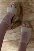 These shoes are super cute! They're very tall platform shoes so they have some weight to them! - Rachel F.