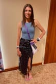 This is such a fun skirt! Perfect for the concert I went to. It is more of a tight fit so if you don't want to feel sucked in size up. I am typically between xs/small and went with small based on other reviews. Can't wait to wear it to an event again. - Emily P.