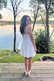 I wore this dress for my bachelorette party and it was so cute! It's comfortable and seems to be high quality. I usually wear a size small so I did size down but the XS fit me perfectly. I am very happy with this purchase and would definitely recommend! - Justine R.
