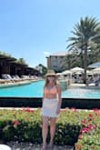 I ordered this cover-up skirt for a birthday vacation and loved it! I love the see-through detail and the material makes it very comfortable. It is high waisted. It was a little tight on me but I could make the size small work being 130 pounds. - Jessica K.