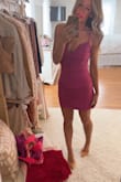 True to size, perfect fit! I'm normally not comfortable in anything too form fitting but the ruching is incredibly forgiving - Melissa A.