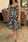 This dress was cute! Fit me decently well. A little snug, but wouldn't necessarily size up to an S. Bought it for a family photo shoot and just wasn't exactly what I was looking for, so I decided to return - Katie U.