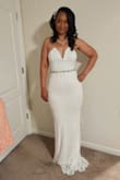 Absolutely love this dress!!! The best decision I made. Fits like a glove, perfect for beach, elopement or small ceremony. Honestly, I can't say enough great things about this dress.
Buy it!! - Maria T.