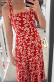 This was a perfect summer wedding guest dress! It was lightweight, comfortable, and fit me perfectly. I typically have a hard time finding midi dresses that are the right length (being 5'1"). Got many compliments.
You could also easily make this dress more casual by wearing it with a jean jacket and white sneakers. Can't wait to wear it again! - Kajal R.
